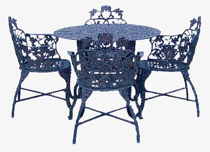 Cast Aluminum Garden Patio Furniture Oak Leaf 5pc Set